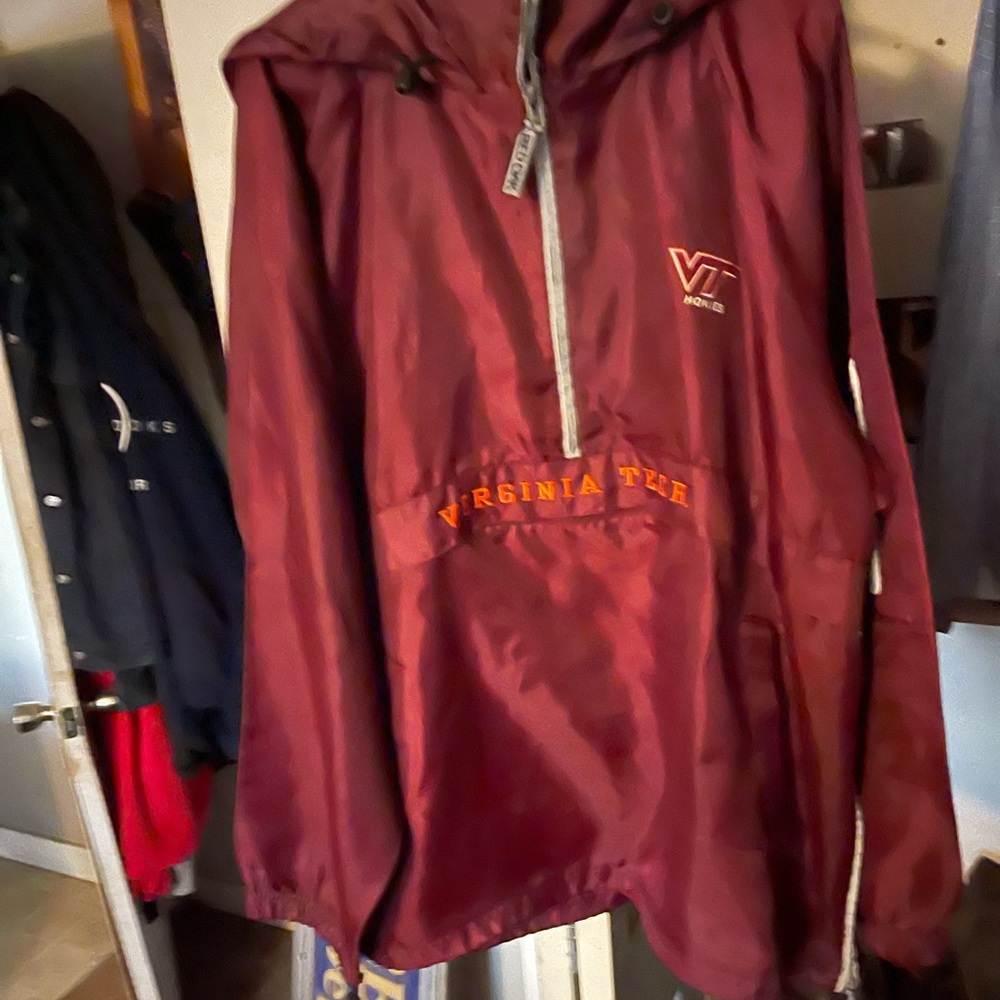 Vintage Virginia Tech Windbreaker Jacket Red Oak Size Xl  EUC